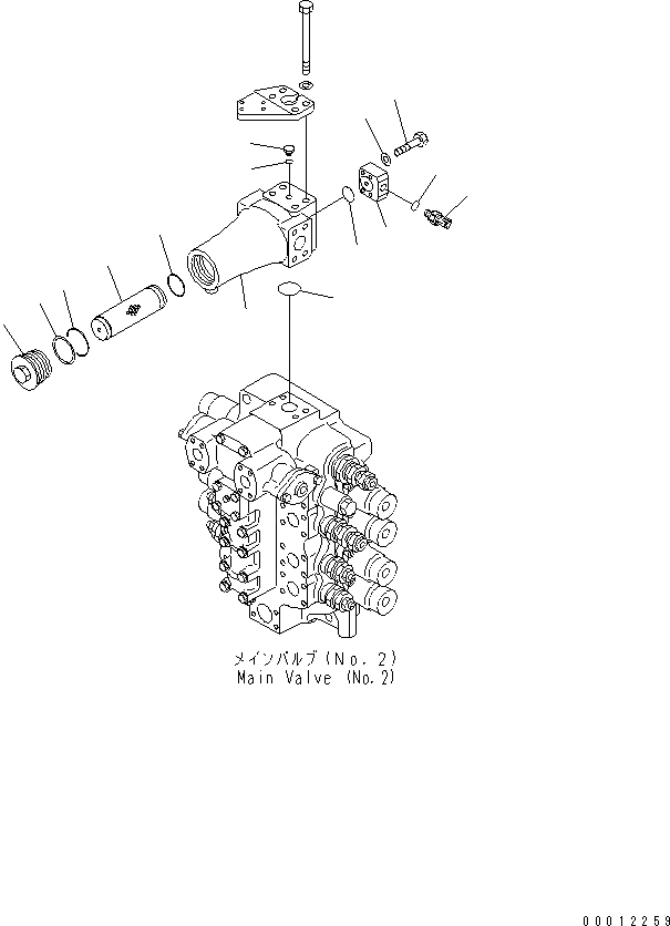 Схема запчастей Komatsu PC1250LC-7 - ОСНОВН. КЛАПАН (NO. КЛАПАН И СОЕДИНИТ. ЧАСТИ) (ДЛЯ УДЛИНН. РУКОЯТИ) (/) ГИДРАВЛИКА