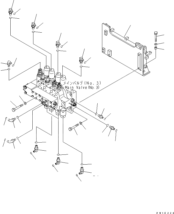 Схема запчастей Komatsu PC1250LC-7 - NO. КЛАПАН (СОЕДИНИТ. ЧАСТИ) ГИДРАВЛИКА