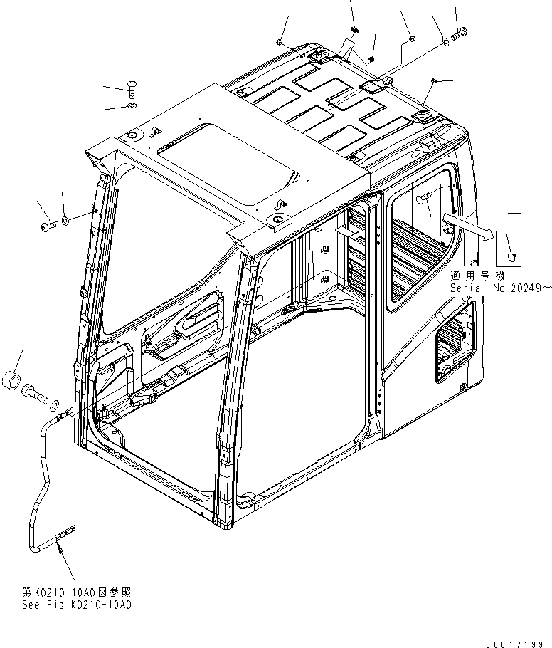 Схема запчастей Komatsu PC1250LC-7 - КАБИНА (БОЛТ) (КАРЬЕРН. СПЕЦИФ-Я) КАБИНА ОПЕРАТОРА И СИСТЕМА УПРАВЛЕНИЯ