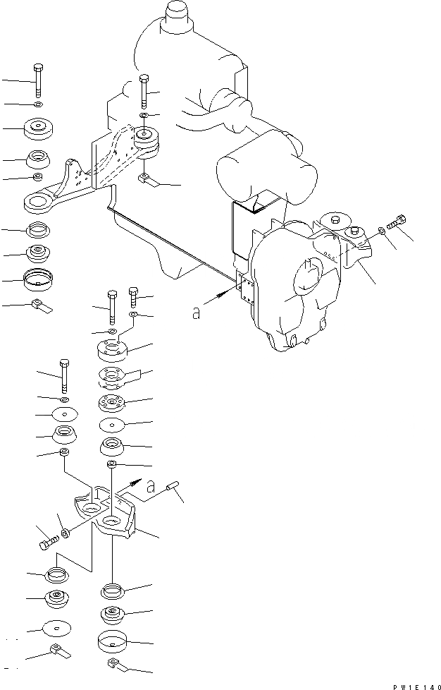 Схема запчастей Komatsu PC1250SP-7 - КРЕПЛЕНИЕ ДВИГАТЕЛЯ КОМПОНЕНТЫ ДВИГАТЕЛЯ