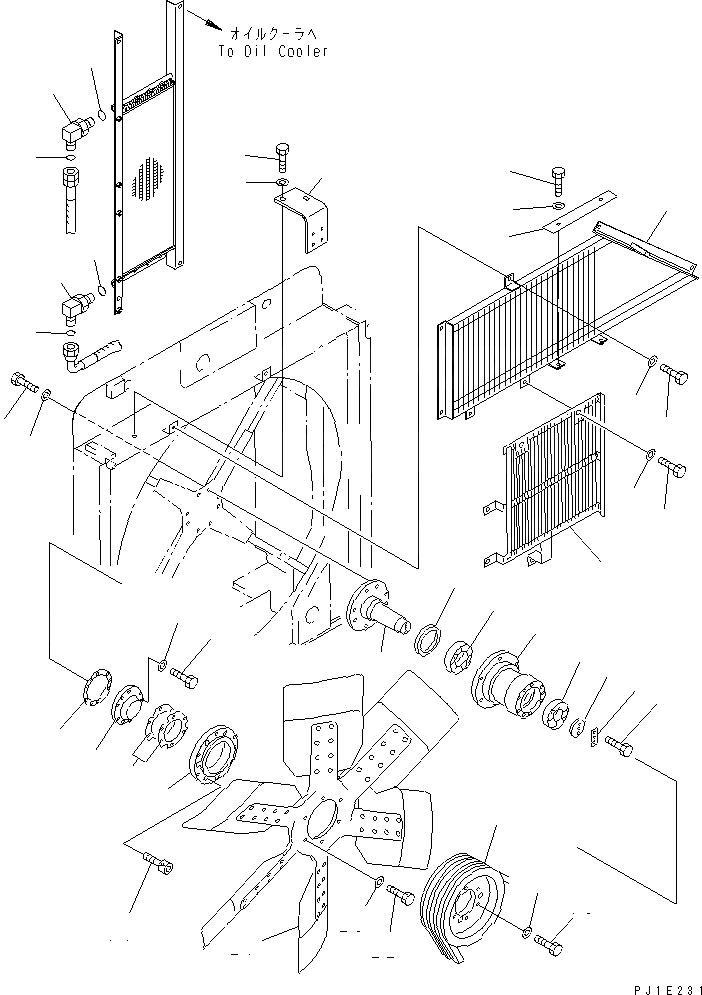 Схема запчастей Komatsu PC1250SP-7 - ОХЛАЖД-Е (ВЕНТИЛЯТОР КРЕПЛЕНИЕ И ЧАСТИ КОРПУСА) (БЕЗ КОНДИЦ. ВОЗДУХА) СИСТЕМА ОХЛАЖДЕНИЯ