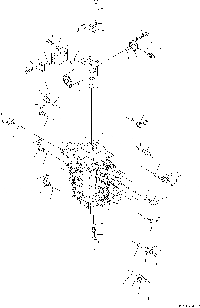 Схема запчастей Komatsu PC1250SE-7 - ОСНОВН. КЛАПАН (NO. КЛАПАН И СОЕДИНИТ. ЧАСТИ) ГИДРАВЛИКА
