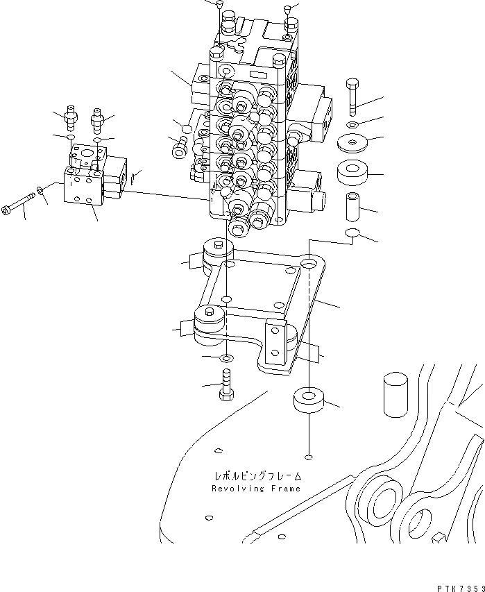 Схема запчастей Komatsu PC128US-2 - ОСНОВН. КЛАПАН (КОРПУС И КРЕПЛЕНИЕ)(№-) ГИДРАВЛИКА
