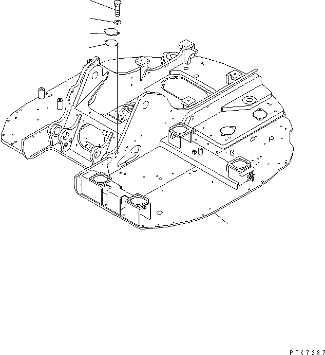 Схема запчастей Komatsu PC128US-2 - ОСНОВНАЯ РАМА (ОТВАЛ) (YELНИЗ.) (ДЛЯ КРОМЕ ЯПОН.)(№-77) ОСНОВНАЯ РАМА И ЕЕ ЧАСТИ