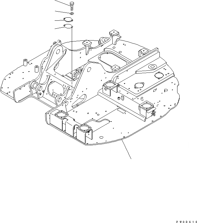 Схема запчастей Komatsu PC128US-2 - ОСНОВНАЯ РАМА (ОТВАЛ) (YELНИЗ.) (ДЛЯ КРОМЕ ЯПОН.)(№77-) ОСНОВНАЯ РАМА И ЕЕ ЧАСТИ