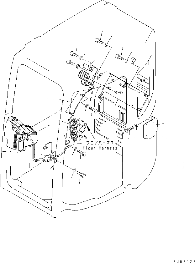 Схема запчастей Komatsu PC128US-2 - КАБИНА (ЭЛЕКТРОПРОВОДКА)(№77-) КАБИНА ОПЕРАТОРА И СИСТЕМА УПРАВЛЕНИЯ