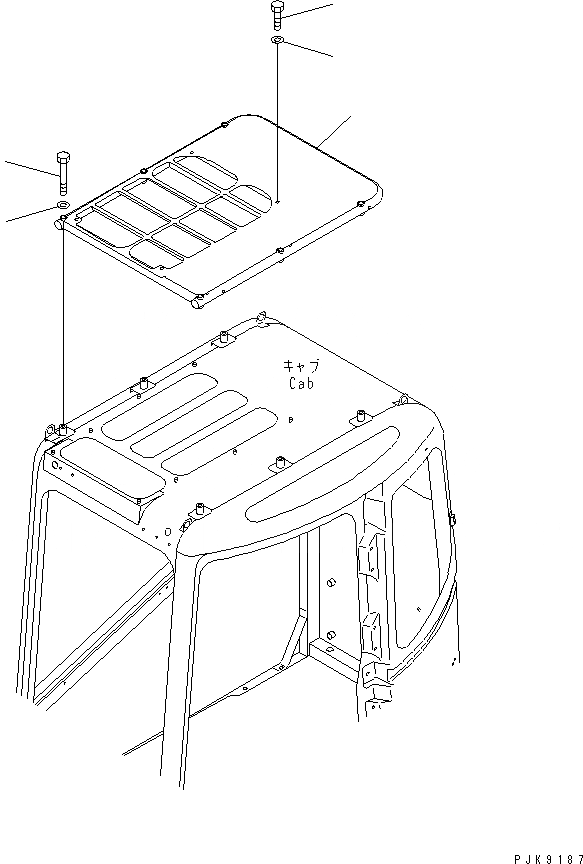 Схема запчастей Komatsu PC128US-2 - ВЕРХН. ЗАЩИТА(№-) КАБИНА ОПЕРАТОРА И СИСТЕМА УПРАВЛЕНИЯ