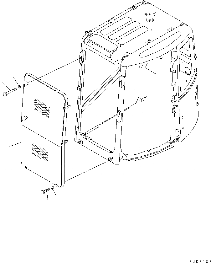 Схема запчастей Komatsu PC128US-2 - ФРОНТАЛЬНАЯ ЗАЩИТА (ПОЛН. ЗАЩИТА) (ДЛЯ КРОМЕ ЯПОН.)(№-77) КАБИНА ОПЕРАТОРА И СИСТЕМА УПРАВЛЕНИЯ