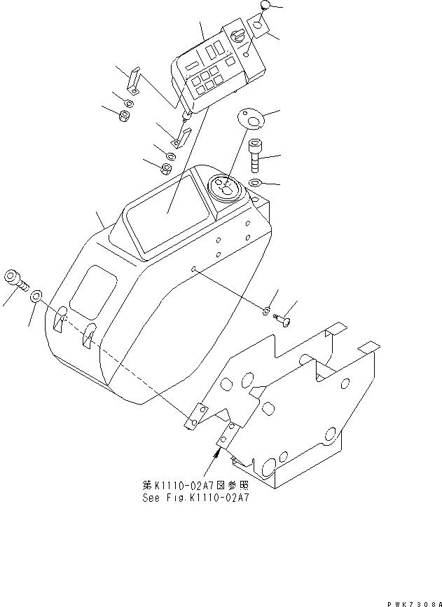 Схема запчастей Komatsu PC128US-2 - ОСНОВН. КОНСТРУКЦИЯ (ПАНЕЛЬ) (КРОМЕ ЯПОН.)(№-77) КАБИНА ОПЕРАТОРА И СИСТЕМА УПРАВЛЕНИЯ