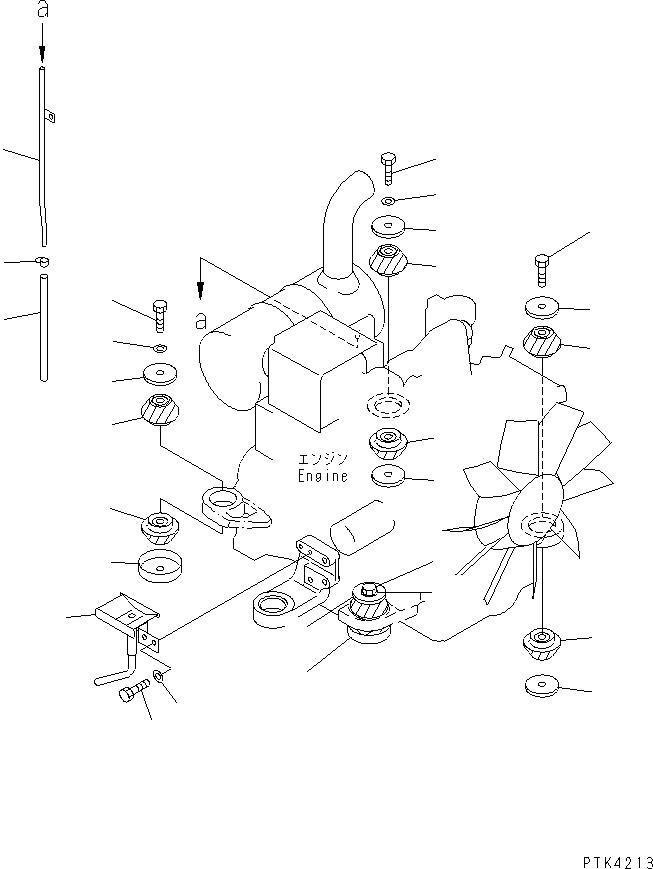 Схема запчастей Komatsu PC128US-1 - КРЕПЛЕНИЕ ДВИГАТЕЛЯ КОМПОНЕНТЫ ДВИГАТЕЛЯ
