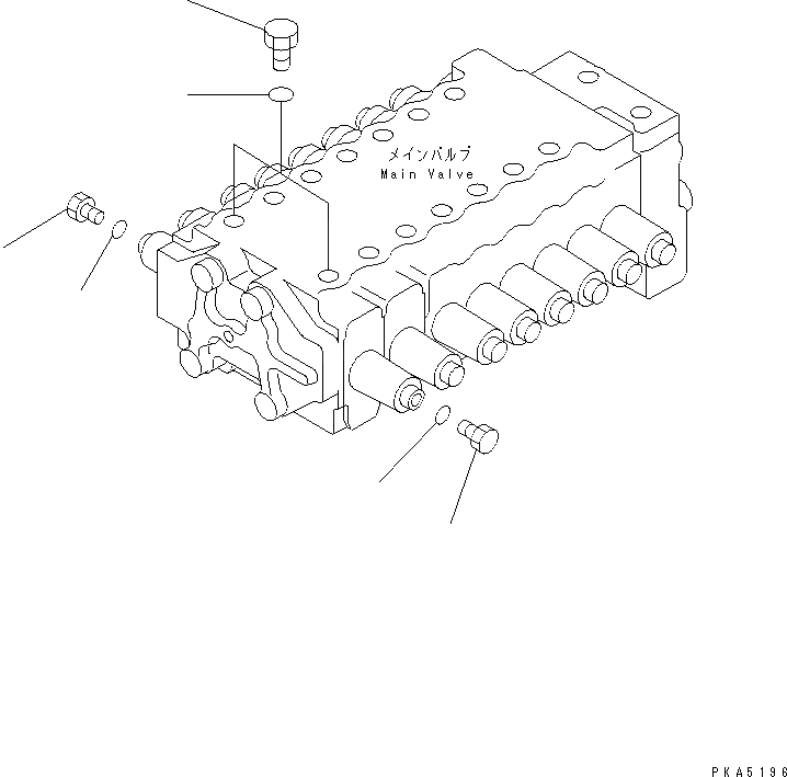 Схема запчастей Komatsu PC128US-1 - ОСНОВН. КЛАПАН (ЗАГЛУШКА) ГИДРАВЛИКА