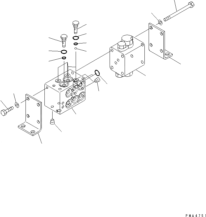 Схема запчастей Komatsu PC128US-1 - РАСПРЕДЕЛИТ. КЛАПАН (КЛАПАН) ГИДРАВЛИКА