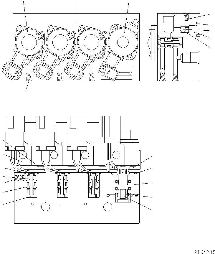 Схема запчастей Komatsu PC128US-1 - P.P.C. ОСНОВН. ЛИНИЯ (СОЛЕНОИДНЫЙ КЛАПАН) ГИДРАВЛИКА