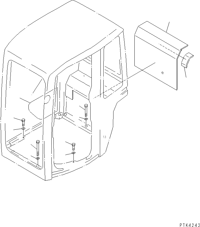 Схема запчастей Komatsu PC128US-1 - КАБИНА (КРЕПЛЕНИЕ) КАБИНА ОПЕРАТОРА И СИСТЕМА УПРАВЛЕНИЯ