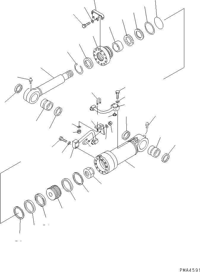 Схема запчастей Komatsu PC128US-1 - ЦИЛИНДР ОТВАЛА (ВНУТР. ЧАСТИ) ОСНОВН. КОМПОНЕНТЫ И РЕМКОМПЛЕКТЫ