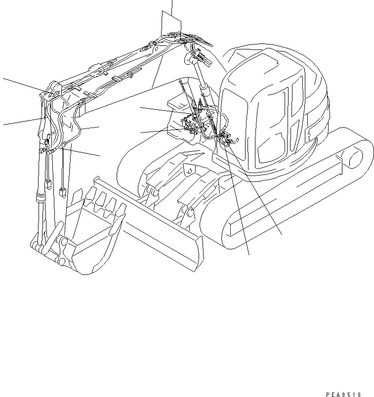 Схема запчастей Komatsu PC128US-1 - ШЛАНГИ РАБОЧ. ОБОРУД-Я (ДЛЯ MONO-СТРЕЛА) КАТАЛОГИ ЗЧ