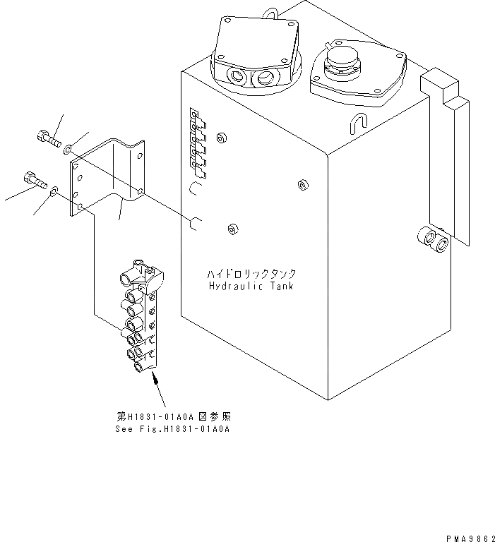 Схема запчастей Komatsu PC128US-1 - СОЛЕНОИДНЫЙ КЛАПАН ЛИНИЯ (КОРПУС) ГИДРАВЛИКА