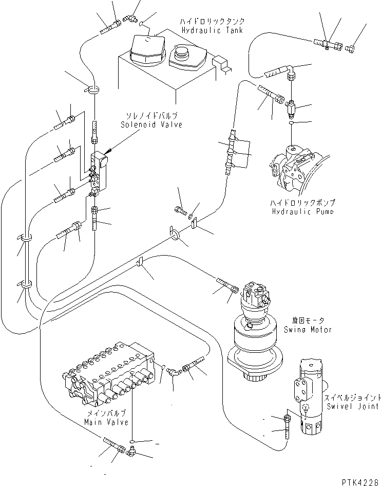 Схема запчастей Komatsu PC128US-1 - СОЛЕНОИДНЫЙ КЛАПАН ЛИНИЯ (ТРУБЫ) ГИДРАВЛИКА