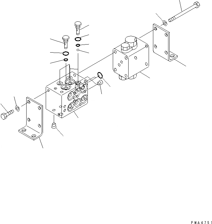 Схема запчастей Komatsu PC128US-1 - РАСПРЕДЕЛИТ. КЛАПАН (КЛАПАН) ГИДРАВЛИКА