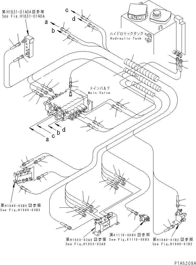 Схема запчастей Komatsu PC128US-1 - P.P.C. ОСНОВН. ЛИНИЯ (ЛИНИЯ КЛАПАНА PPC ПРАВ.) (ОТВАЛ LESS) ГИДРАВЛИКА