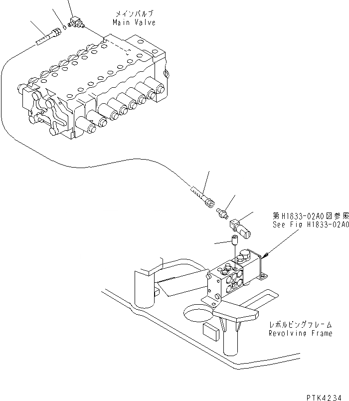 Схема запчастей Komatsu PC128US-1 - P.P.C. ОСНОВН. ЛИНИЯ (ХОД UP) ГИДРАВЛИКА