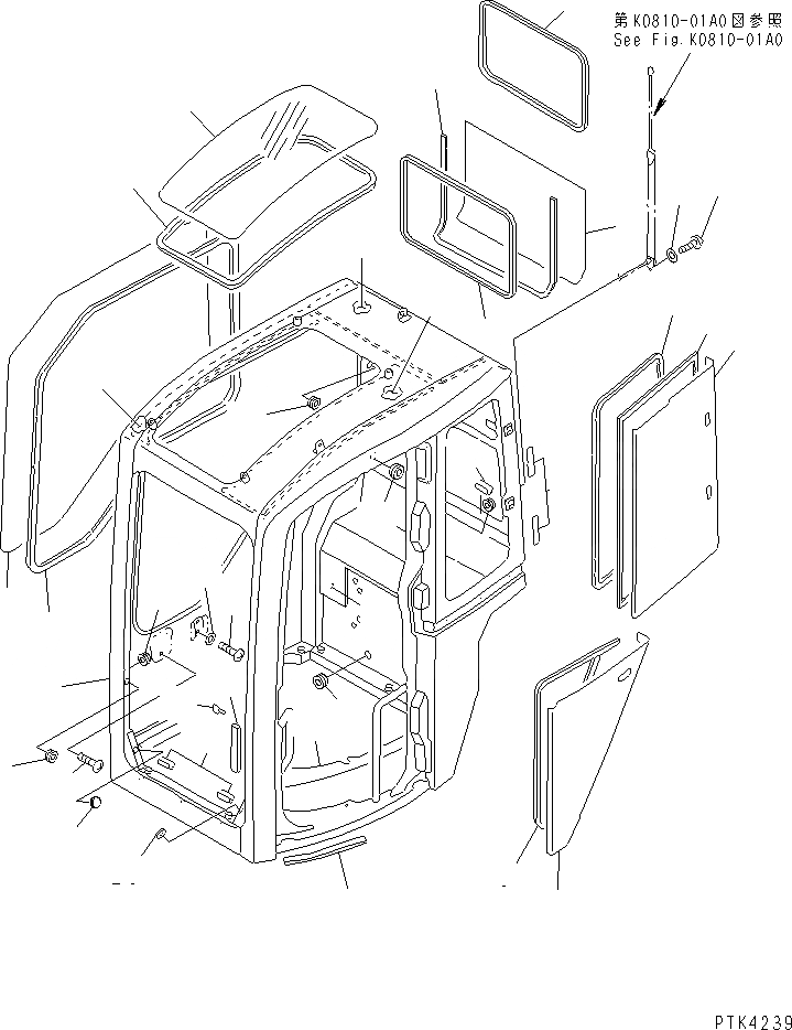 Схема запчастей Komatsu PC128US-1 - КАБИНА (/7) (С АНТИВАНДАЛЬН.)(№7-) КАБИНА ОПЕРАТОРА И СИСТЕМА УПРАВЛЕНИЯ