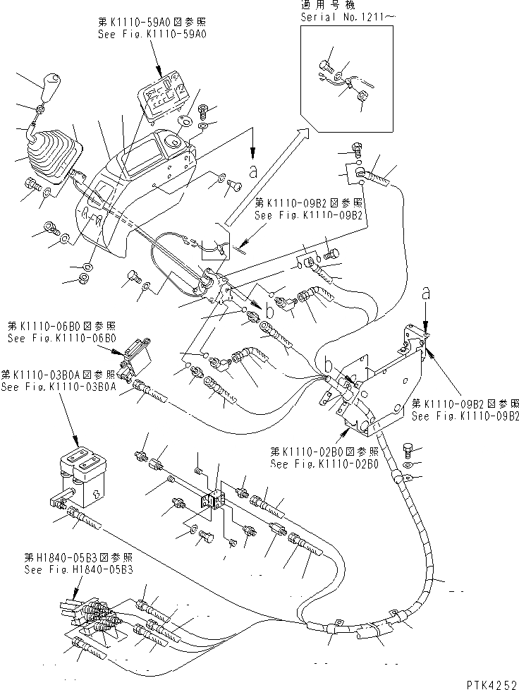 Схема запчастей Komatsu PC128US-1 - ОСНОВН. КОНСТРУКЦИЯ (ПРАВ. СТОЙКА)(ЛИНИЯ КЛАПАНА PPC ПРАВ.) (ОТВАЛ) КАБИНА ОПЕРАТОРА И СИСТЕМА УПРАВЛЕНИЯ