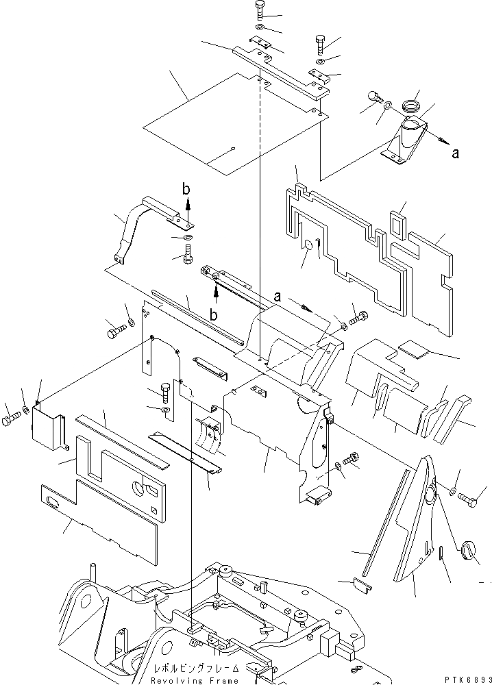 Схема запчастей Komatsu PC128US-1 - КАПОТ (COVER) (С АНТИВАНДАЛЬН.)(№7-) ЧАСТИ КОРПУСА