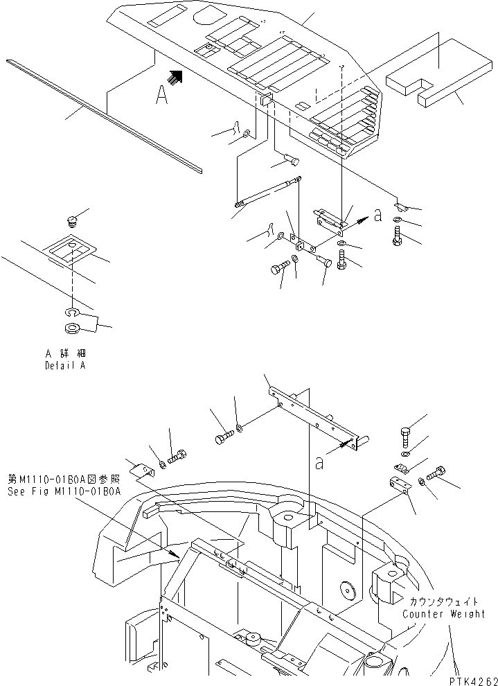 Схема запчастей Komatsu PC128US-1 - КАПОТ (КАПОТ AND БЛОКИР.) ЧАСТИ КОРПУСА