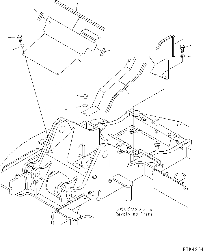 Схема запчастей Komatsu PC128US-1 - КАПОТ (ЦЕНТР. COVER) ЧАСТИ КОРПУСА