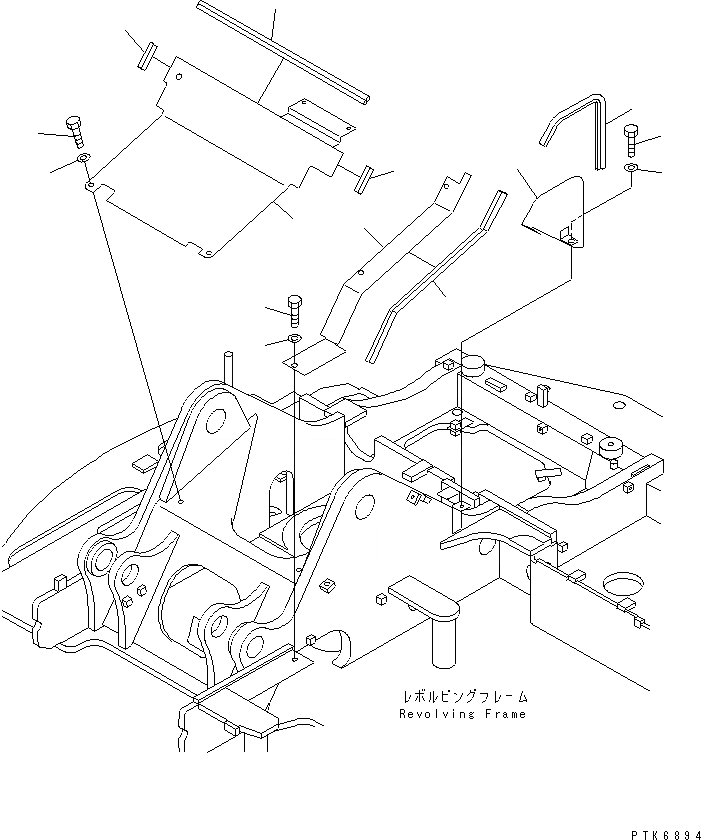 Схема запчастей Komatsu PC128US-1 - КАПОТ (ЦЕНТР. COVER) (С АНТИВАНДАЛЬН.)(№7-) ЧАСТИ КОРПУСА