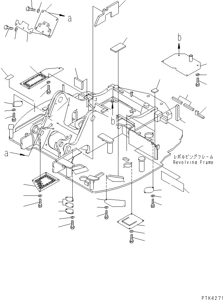 Схема запчастей Komatsu PC128US-1 - НИЖН. КРЫШКА ЧАСТИ КОРПУСА