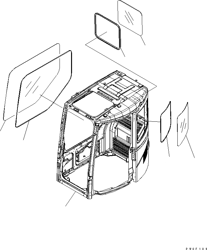 Схема запчастей Komatsu PC128UU-2 - КАБИНА(№-) КАБИНА ОПЕРАТОРА И СИСТЕМА УПРАВЛЕНИЯ