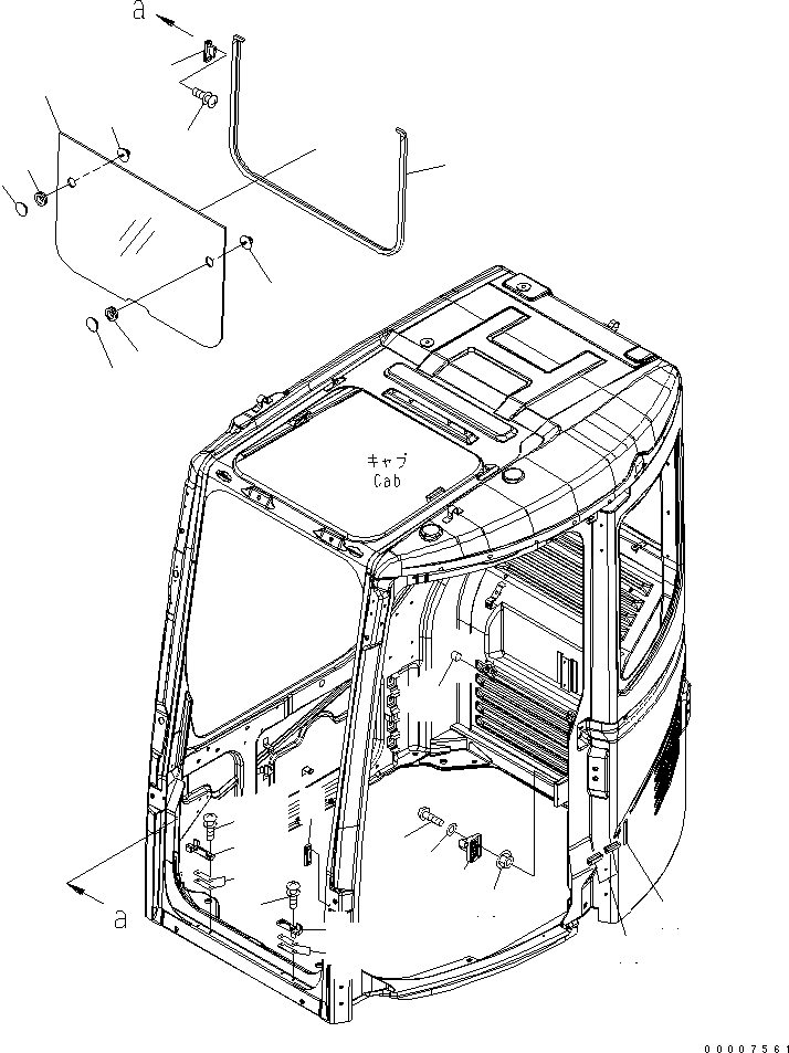 Схема запчастей Komatsu PC128UU-2 - КАБИНА (ПЕРЕДН. НИЖН. ОКНА)(№-) КАБИНА ОПЕРАТОРА И СИСТЕМА УПРАВЛЕНИЯ