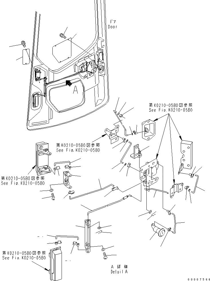 Схема запчастей Komatsu PC128UU-2 - КАБИНА (ДВЕРЬ /) (/)(№-) КАБИНА ОПЕРАТОРА И СИСТЕМА УПРАВЛЕНИЯ