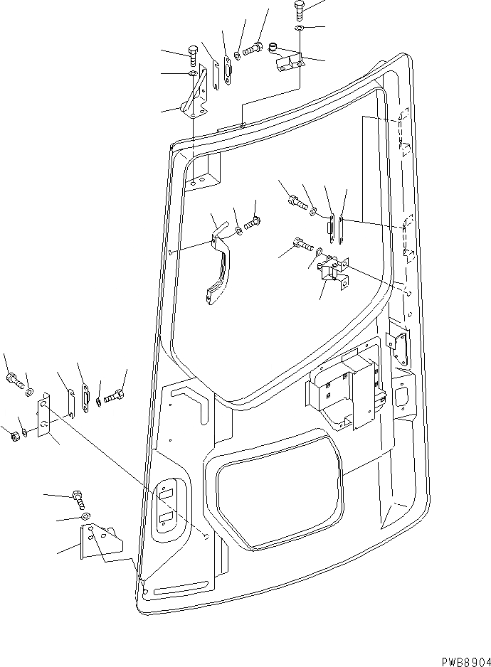 Схема запчастей Komatsu PC128UU-2 - КАБИНА (ДВЕРЬ /) (7/)(№-) КАБИНА ОПЕРАТОРА И СИСТЕМА УПРАВЛЕНИЯ