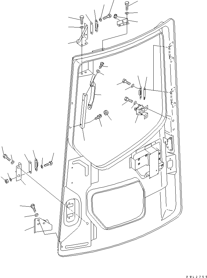 Схема запчастей Komatsu PC128UU-2 - КАБИНА (ДВЕРЬ С РАМА /) (7/)(№-) КАБИНА ОПЕРАТОРА И СИСТЕМА УПРАВЛЕНИЯ