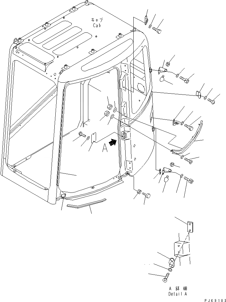 Схема запчастей Komatsu PC128UU-2 - КАБИНА (БЛОК ДВЕРИ) (8/)(№-) КАБИНА ОПЕРАТОРА И СИСТЕМА УПРАВЛЕНИЯ