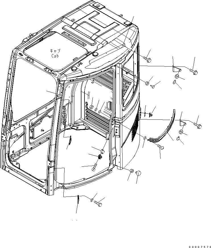 Схема запчастей Komatsu PC128UU-2 - КАБИНА (БЛОК ДВЕРИ И RAIL)(№-) КАБИНА ОПЕРАТОРА И СИСТЕМА УПРАВЛЕНИЯ