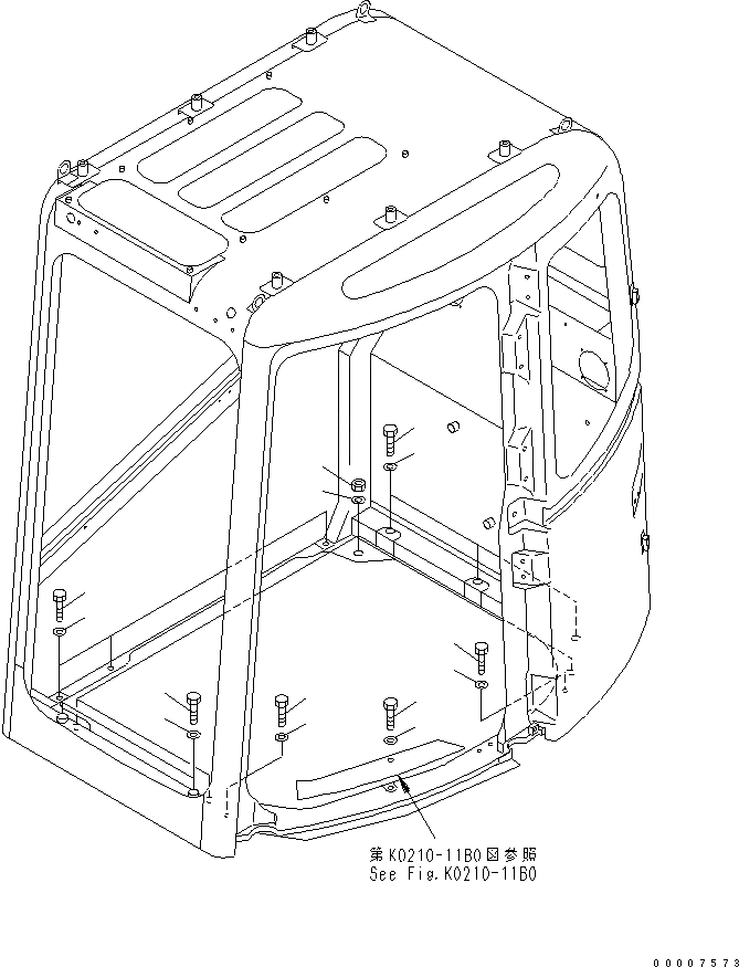 Схема запчастей Komatsu PC128UU-2 - КАБИНА (КРЕПЛЕНИЕ) (/)(№-) КАБИНА ОПЕРАТОРА И СИСТЕМА УПРАВЛЕНИЯ