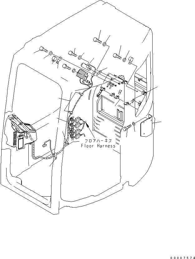 Схема запчастей Komatsu PC128UU-2 - КАБИНА (ЭЛЕКТРОПРОВОДКА)(№-) КАБИНА ОПЕРАТОРА И СИСТЕМА УПРАВЛЕНИЯ