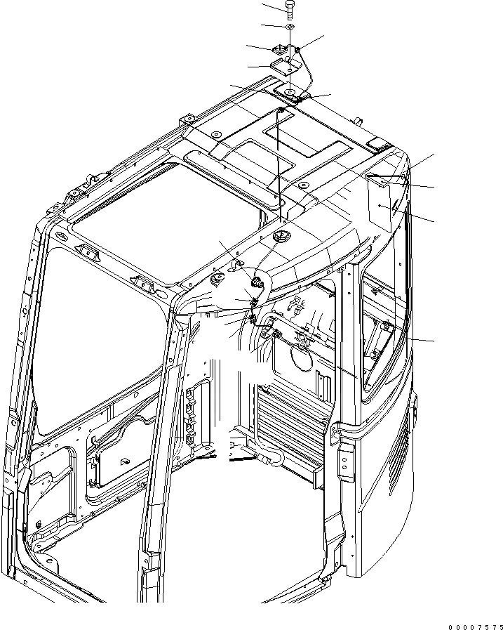 Схема запчастей Komatsu PC128UU-2 - КАБИНА (KOMTRAX АНТЕННА)(№-) КАБИНА ОПЕРАТОРА И СИСТЕМА УПРАВЛЕНИЯ