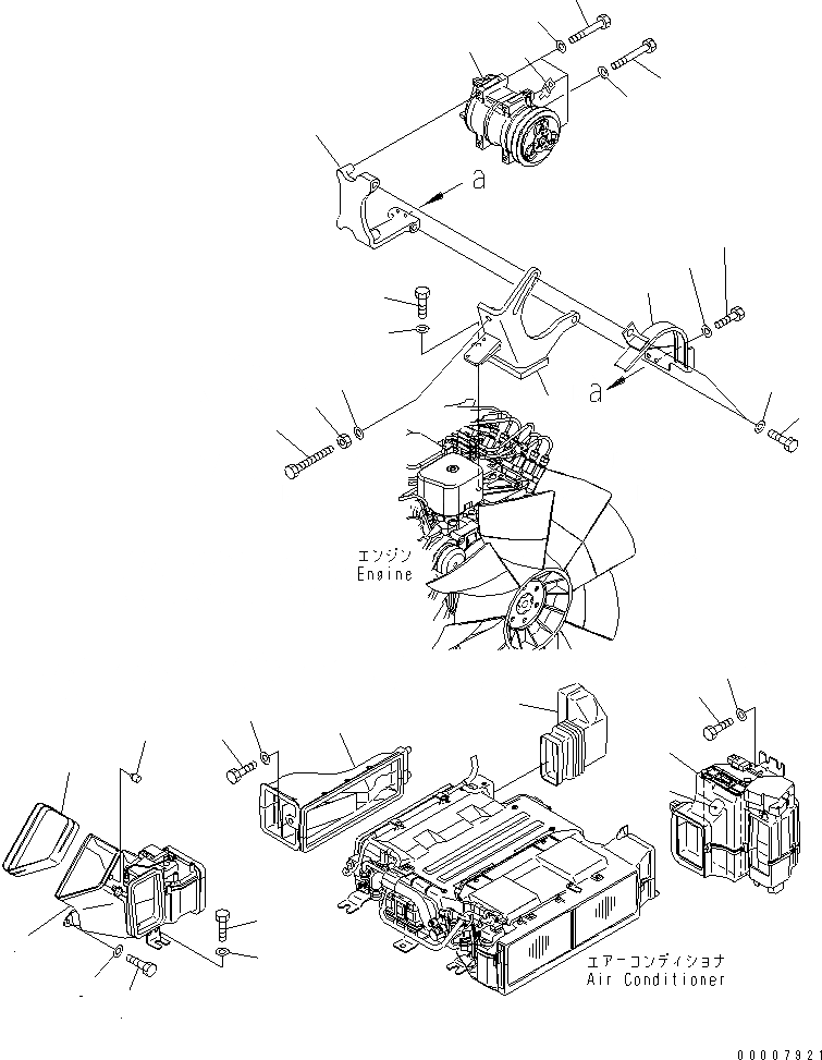 Схема запчастей Komatsu PC128UU-2 - КОНДИЦ. ВОЗДУХА (БЛОК)(№-) КАБИНА ОПЕРАТОРА И СИСТЕМА УПРАВЛЕНИЯ