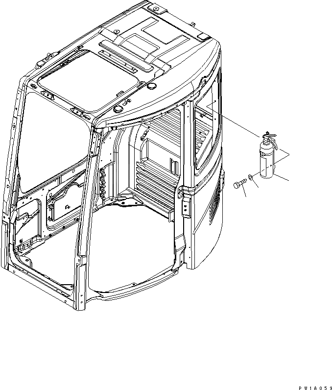 Схема запчастей Komatsu PC128UU-2 - ОГНЕТУШИТЕЛЬ(№-) КАБИНА ОПЕРАТОРА И СИСТЕМА УПРАВЛЕНИЯ