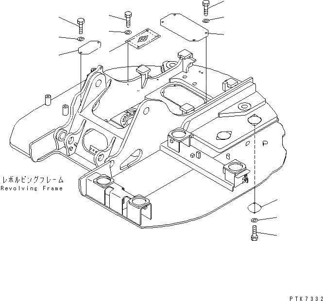 Схема запчастей Komatsu PC128UU-2 - НИЖН. КРЫШКА (BLUE)(№-) ЧАСТИ КОРПУСА