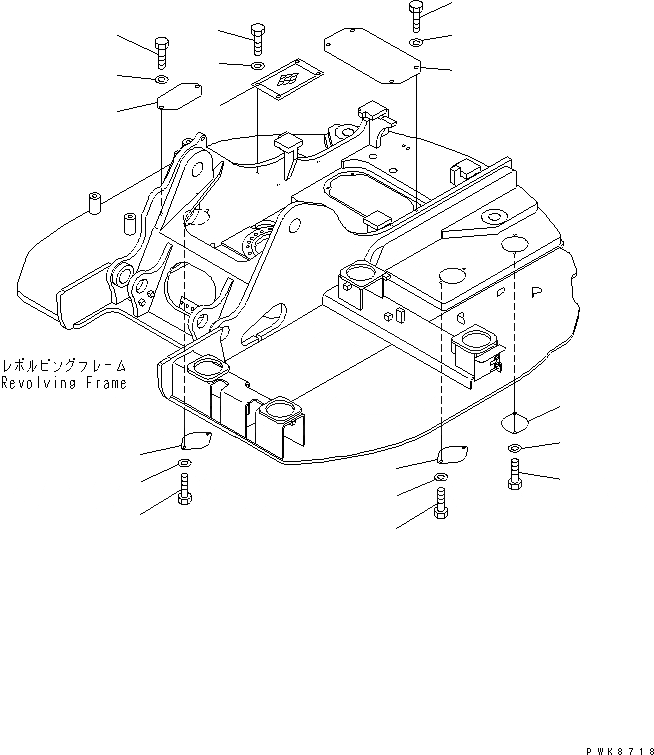 Схема запчастей Komatsu PC128UU-2 - НИЖН. КРЫШКА (УСИЛ. ТИП) (BLUE)(№-) ЧАСТИ КОРПУСА