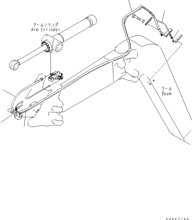 Схема запчастей Komatsu PC128UU-2 - РУКОЯТЬ CRANE (ТРУБЫ СТРЕЛЫ) (BLUE)(№-) СПЕЦ. ОПЦИИ