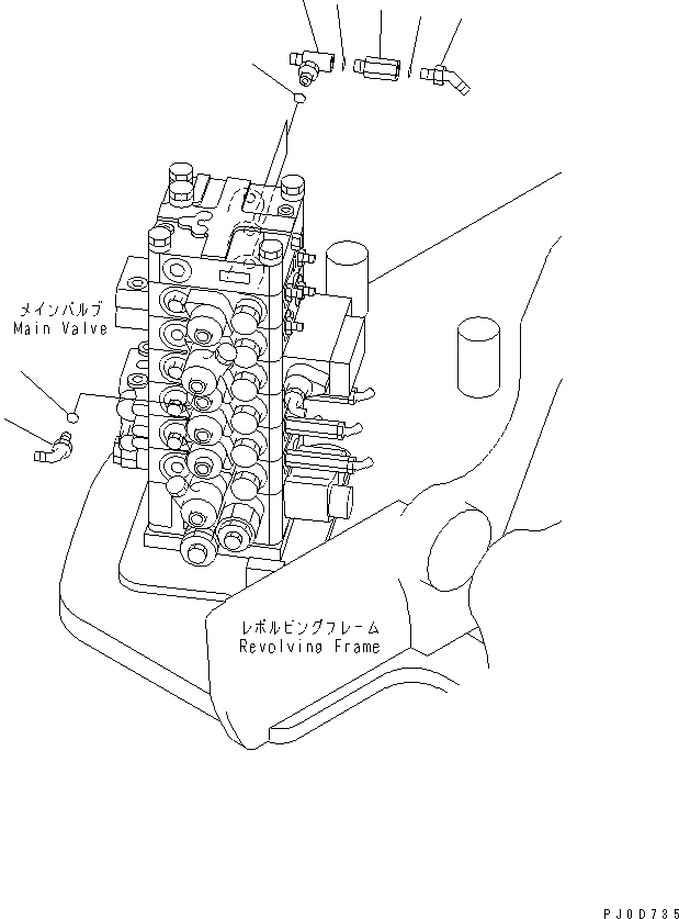 Схема запчастей Komatsu PC128UU-2 - РУКОЯТЬ CRANE (КЛАПАН МЕХАНИЗМ) (BLUE)(№-) СПЕЦ. ОПЦИИ