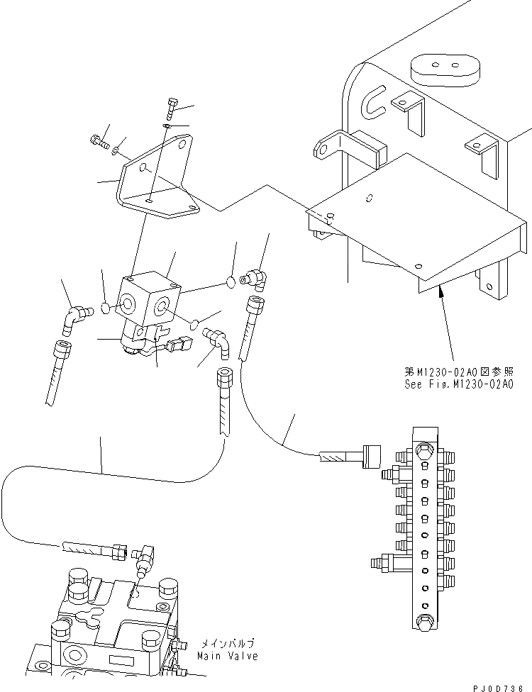 Схема запчастей Komatsu PC128UU-2 - РУКОЯТЬ CRANE (КОВШ СОЛЕНОИДO КЛАПАН) (BLUE)(№-) СПЕЦ. ОПЦИИ