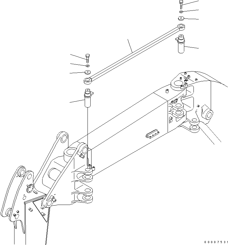 Схема запчастей Komatsu PC128UU-2 - РУКОЯТЬ CRANE (BOM ЦИЛИНДР) (SAFTY BAR) (BLUE)(№-) СПЕЦ. ОПЦИИ